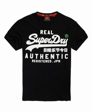 Superdry Reactive Classic Férfi Pólók Fekete | TINUA1536